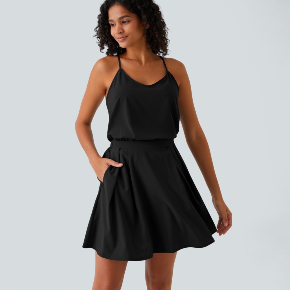 NWT Breezeful Adjustable Strap Backless Black Dress